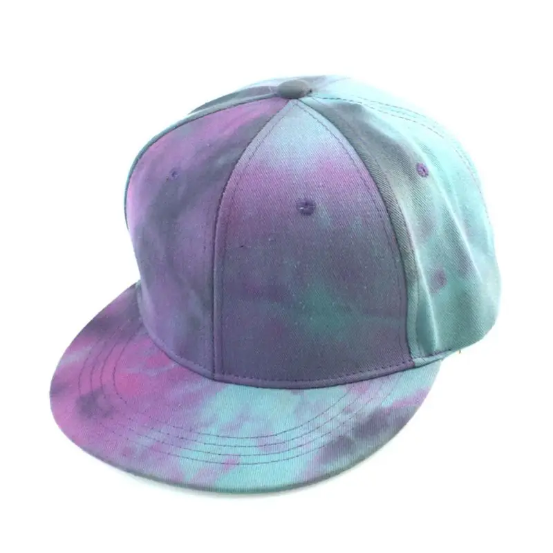 

Unisex Gradient Tie-Dye Printed Baseball Cap Harajuku Flat-Brimmed Visor Sunscreen Hip Hop Outdoor Sport Snapback Hat