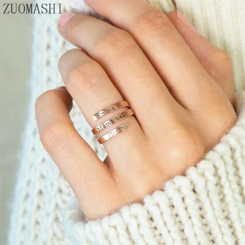 Пользовательское имя семейное кольцо персонализированные ювелирные изделия