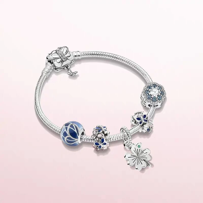 BBee 2020 голубая бабочка Комплект браслетов с подвесками в виде короны женские