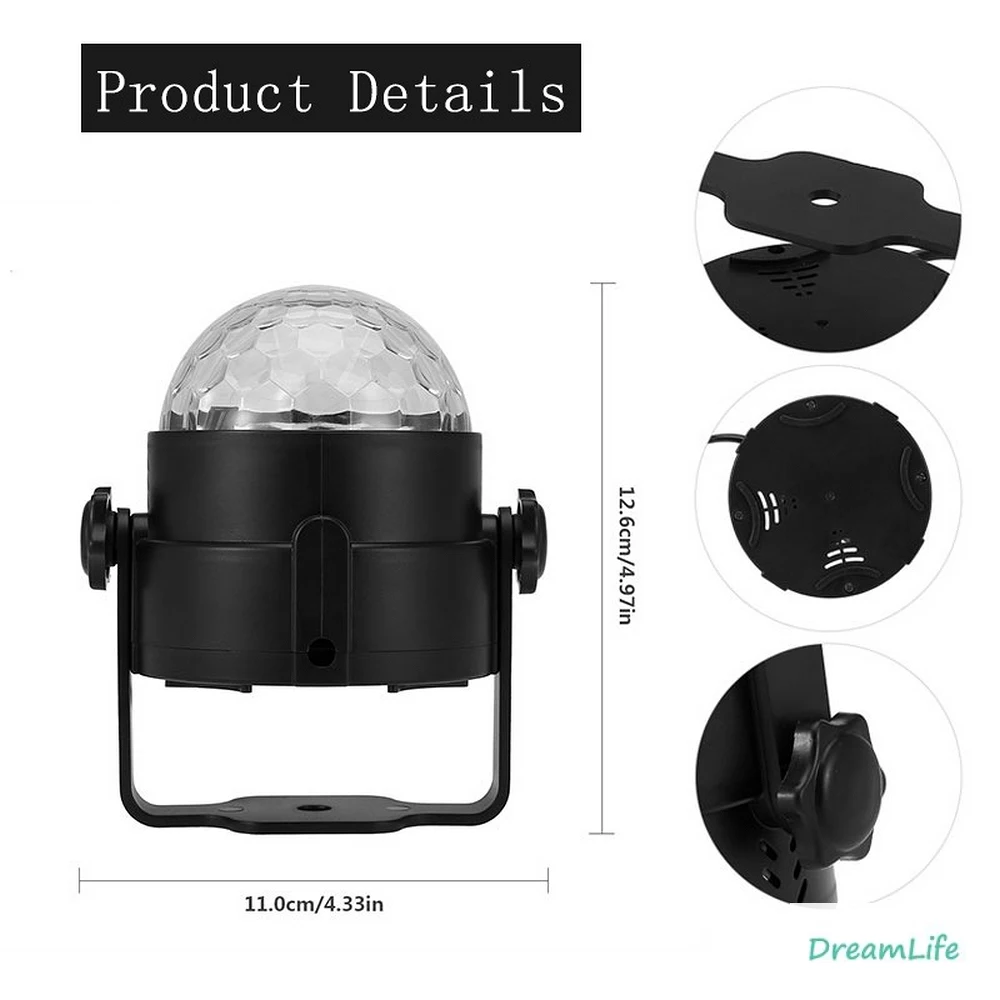 Светодиодный сценический мини-светильник с голосовым управлением 5 Вт 10