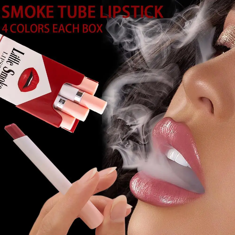 

HANDAIYAN 4 Colors Cigarette Lipstick Lasting Waterproof Fog Nude Velvet Lip Lipstick Fading Sexy Matte Makeup No Z1T1