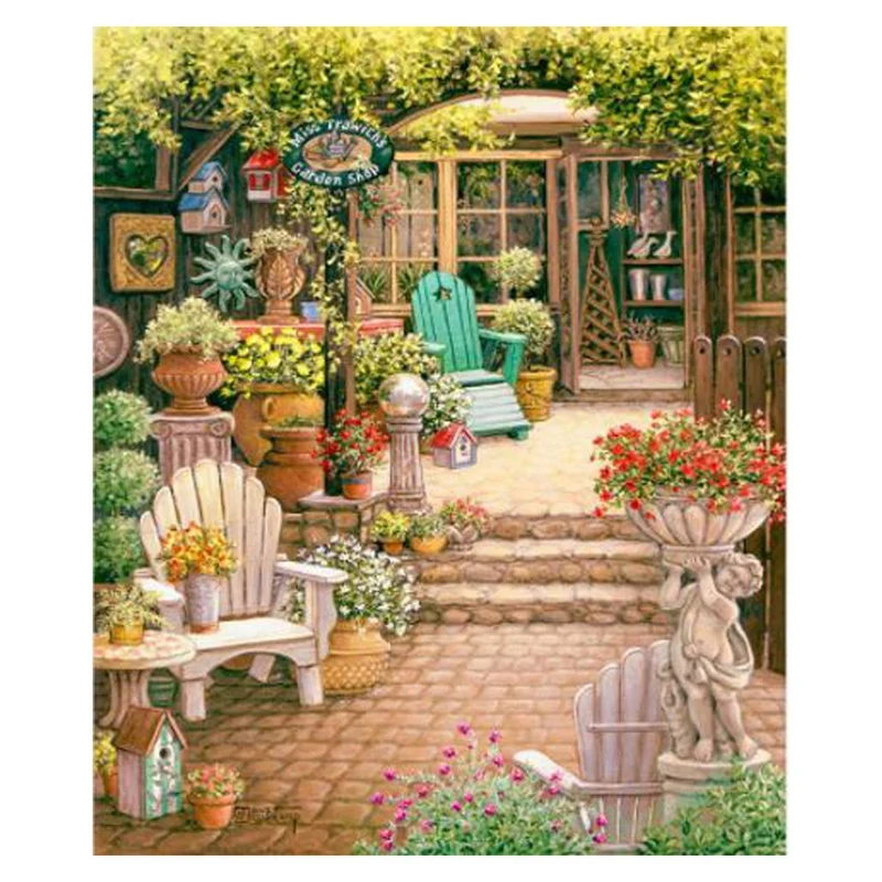 

5D DIY Full Drill Diamond Drawing Quiet Yard Cross Stitch Embroidery Setss