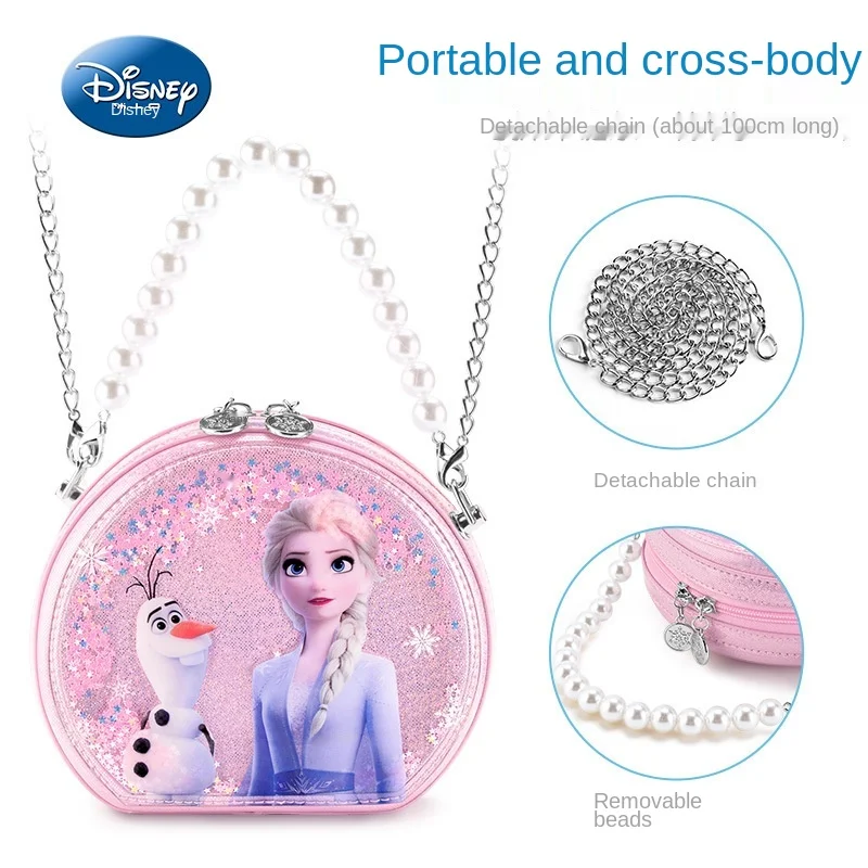 

Disney Girls' Handbag Frozen Crossbody Small Bag Cute Quicksand Trendy One-Shoulder Bag