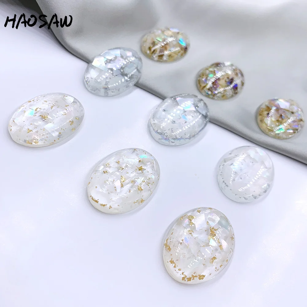 HAOSAW Choose 6 шт./лот Овальный/реальная оболочка/золотой блеск/без