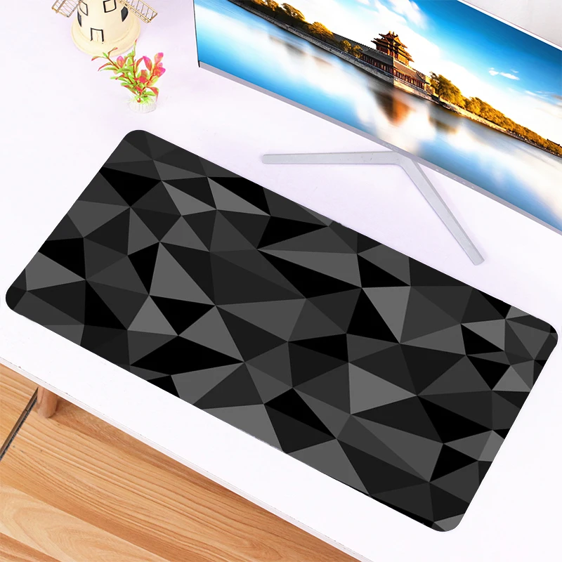 

Black Mouse Pad Gamer Large Gaming Mousepad Cute Polygon Custom Mouse Mats Carpet Office Keyboard Computer Table Desk Mat