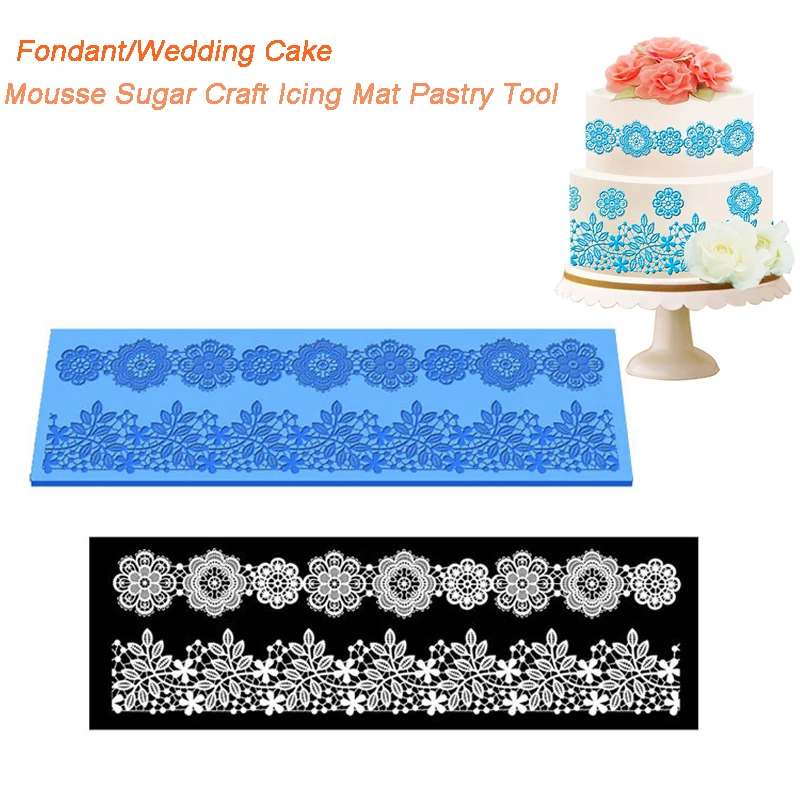 

Lace flower pattern border Silicone Mold Cake Decorating Pastry Baking Tools For Fondant Cakes Wedding Tools Mousse Sugar Craft