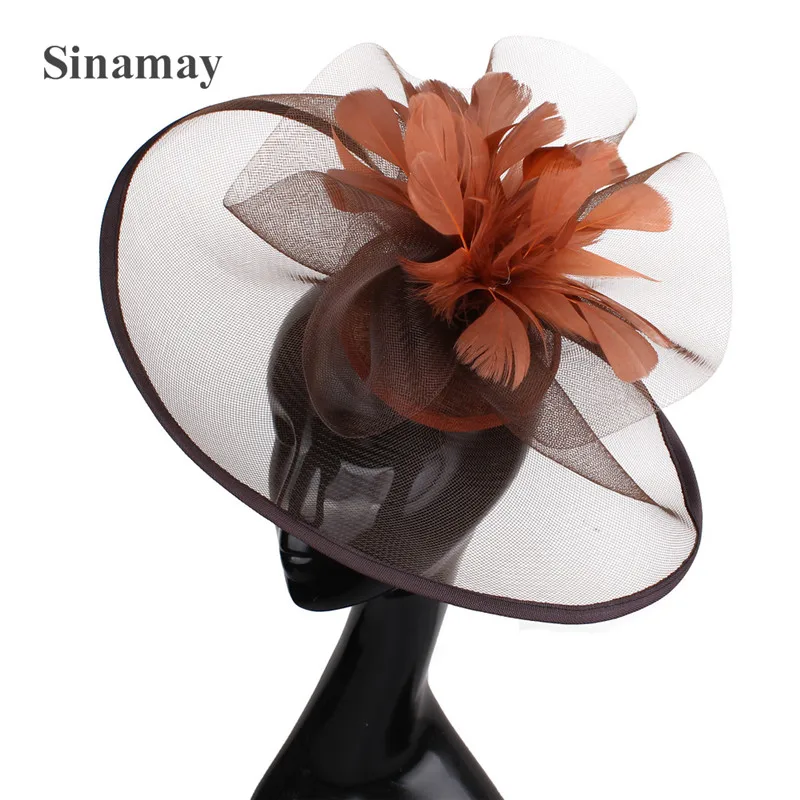 Женские шикарные свадебные чародеи шляпы аксессуары для волос церковные гонки в