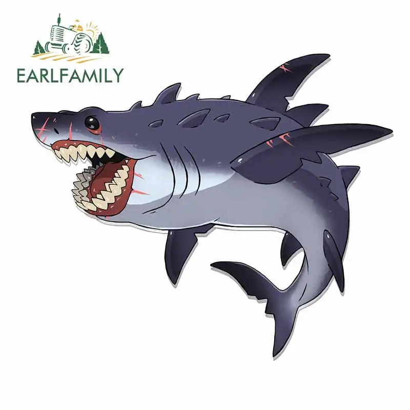 EARLFAMILY 13 см x 11 забавная Акула графическая Автомобильная наклейка s и наклейки