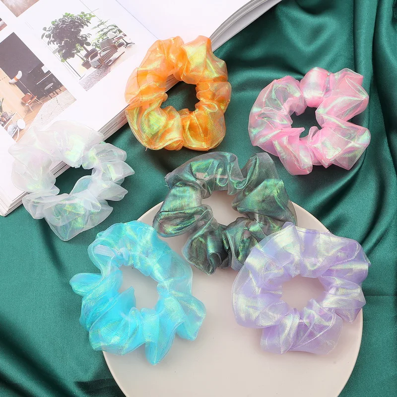 Женские блестки для волос Галстуки блестящие Scrunchies девочек сапоги на резиновой