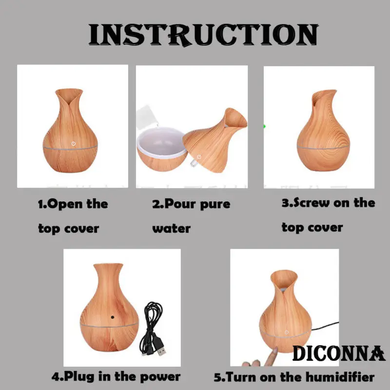 

FAROOT USB LED Purifier Ultrasonic Aroma Diffuser Air Humidifier Aromatherapy Small Vase Aromatherapy Machine