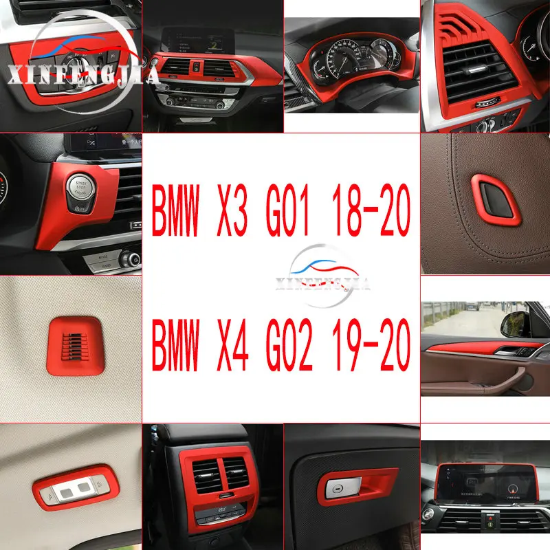 Красная Модифицированная декоративная внутренняя панель двери для BMW X3 X4 G02 G01 18 20