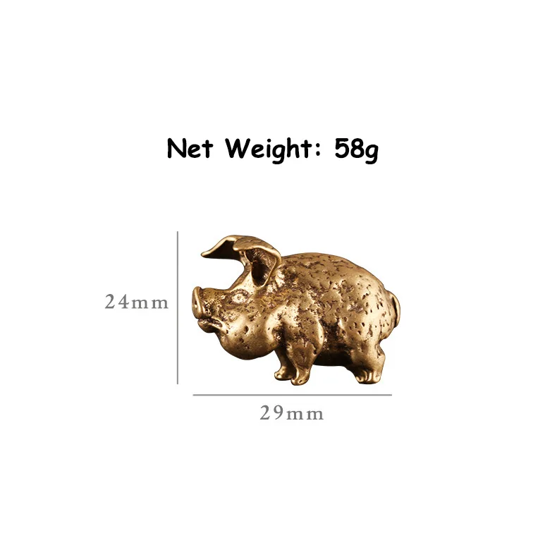 Small Flying Pig Ретро медная китайская статуя зодиака Летающая Свинья 12, украшение дома, античная латунная Статуэтка счастливого животного, маленькие настольные украшения - Цвет: Small Flying Pig