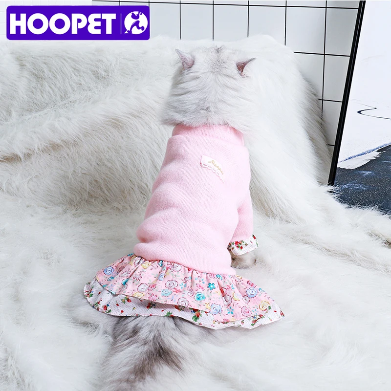 HOOPET Одежда для кошек собак осень зима теплая одежда для домашних животных свитер платье для маленьких собак кошки костюм для чихуахуа кошка пальто костюм