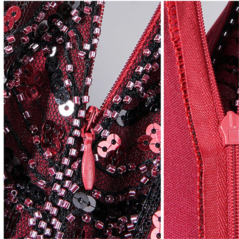 

2021 Fashion New European And American Tassel Retro Sequin Round Neck Short-Sleeved Evening Gift Temperament Dress For Women