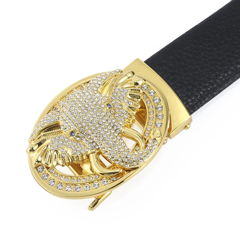 

Top Quality Cow Genuine Leather Belt Men Genuine Luxury Leather Belts for Men Strap Male Metal Elephant Brand Automatic Buckle