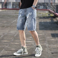 2021 new summer mens jeans cotton outdoor casual hole shorts fashion male classic style jeans denim shorts