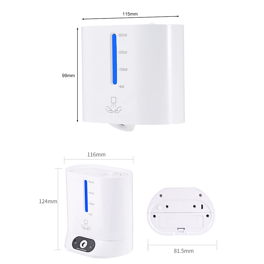 

Choose Soap Dispenser 300ml Touchless Wall-Mounted Automatic Sensor Bathroom Spray Drip Foam Hand Disinfection Machine