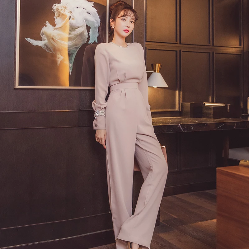 Elegant Business Jumpsuits Women 2020 New  Long Playsuits Casual Office lady  Work Wear Rompers