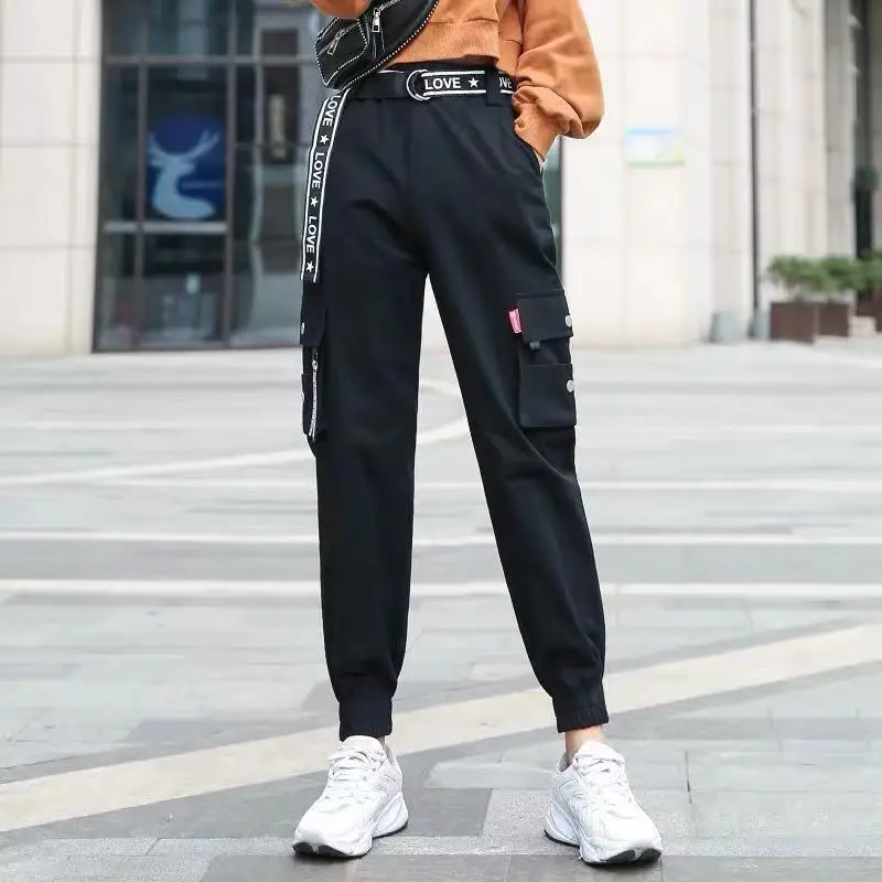 EACHIN женские свободные уличные штаны шаровары модные с высокой талией по