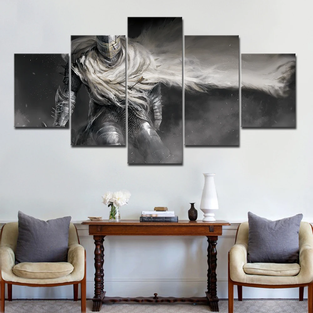 Dark Souls Canvas Prints 5 Piece Wall Art Home Decor Panels Games