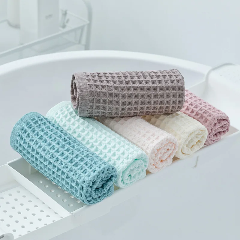 beroyal brand 6pcset 100 cotton hand towels for adults plaid hand towel face care magic bathroom sport waffle towel 34x74cm free global shipping
