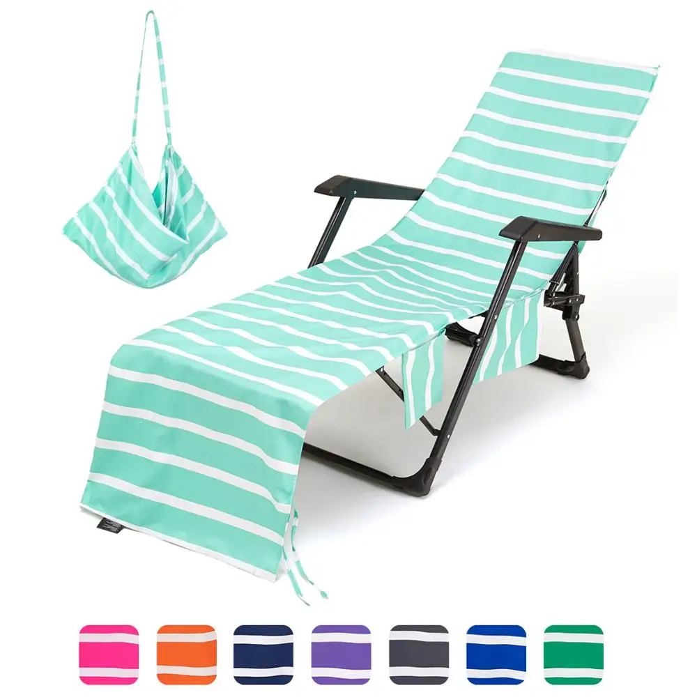 

Beach Lounge Chair Cover Chaise Lounge Chair Towel Cover with Side Pockets Lounge Chair Mate for Swimming Pool Sun Lounger