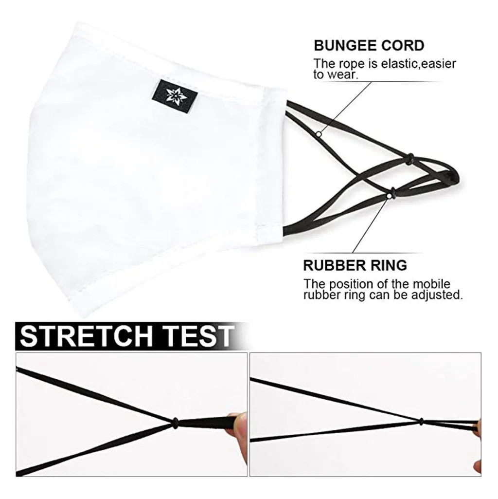 1 шт. белые многоразовые маски против пыли из хлопка для лица рта крышка взрослых