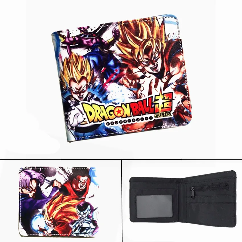 Аниме Dragon Ball Z кошелек Супер Saiyan Goku Vegetto для мальчиков и девочек карман на молнии для монет PU короткий держатель для карт - Цвет: R