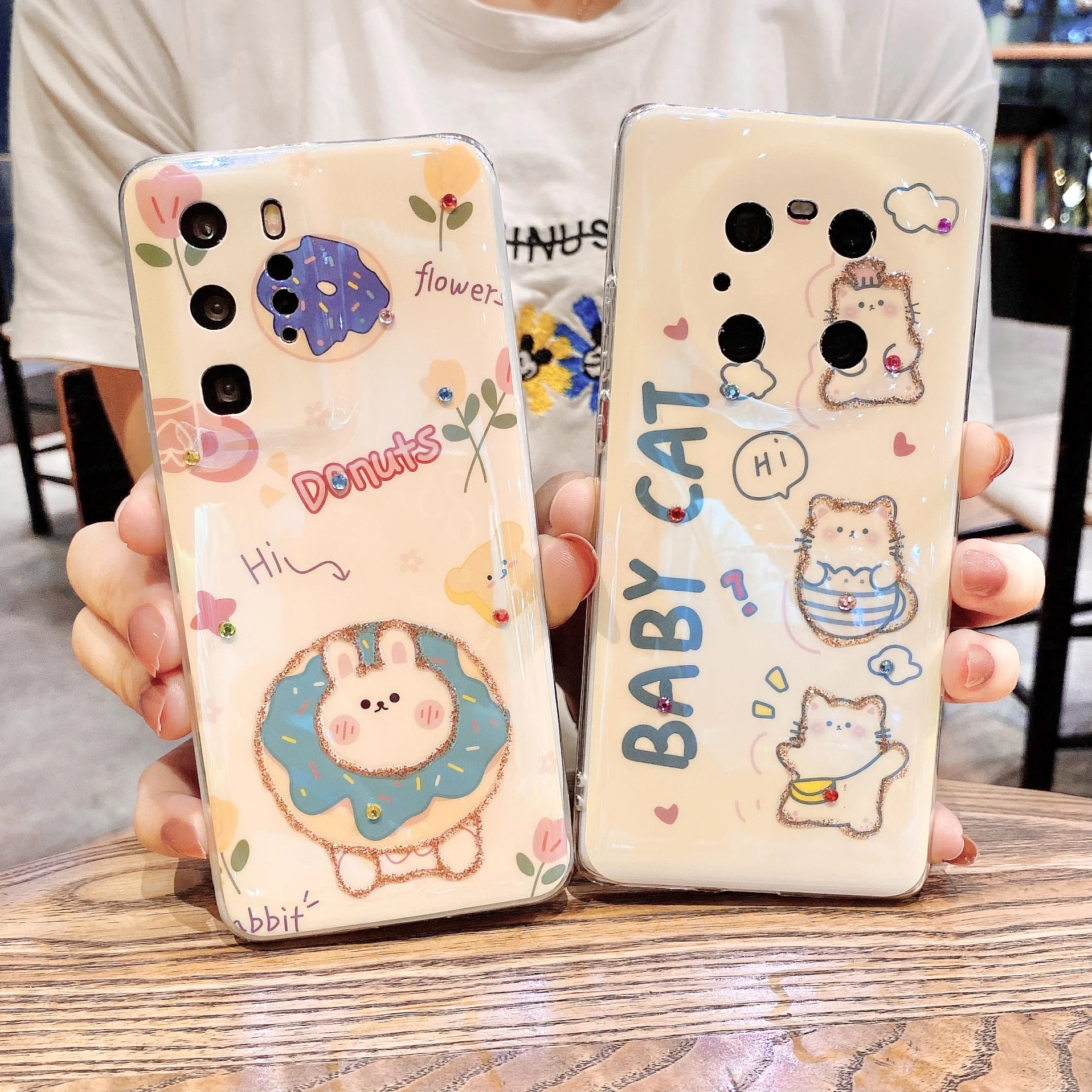

Blue Ray Cartoon Rhinestone Phone Cover For Huawei P30 P40 Mate 30 Pro Nova 7SE Y7a Silicone Soft TPU Back Cover Fundas Coque