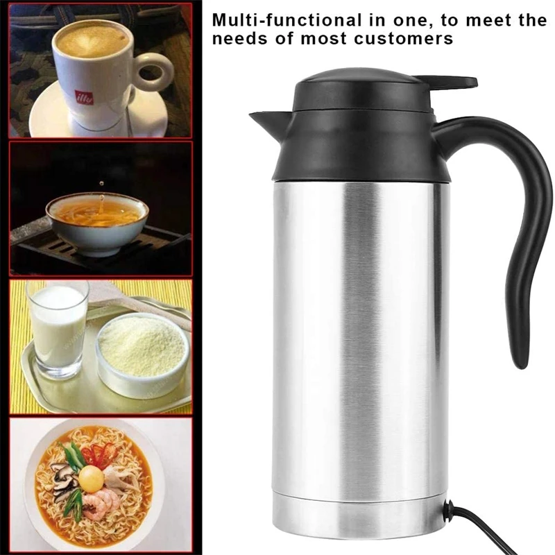 

12V&24V 750ML Car Kettle Portable Cigarette Lighter Heating Drinking Cup Portable Travel Thermoses For Heating Water Coffee Tea