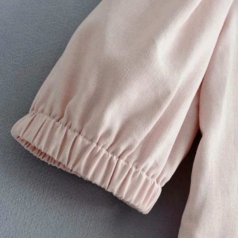 

2021 Summer V-neck Puff Sleeve Women Dresses Solid Slim A-line Femme Robe Korean Elegant Simple Work Style Ol Mini Dress