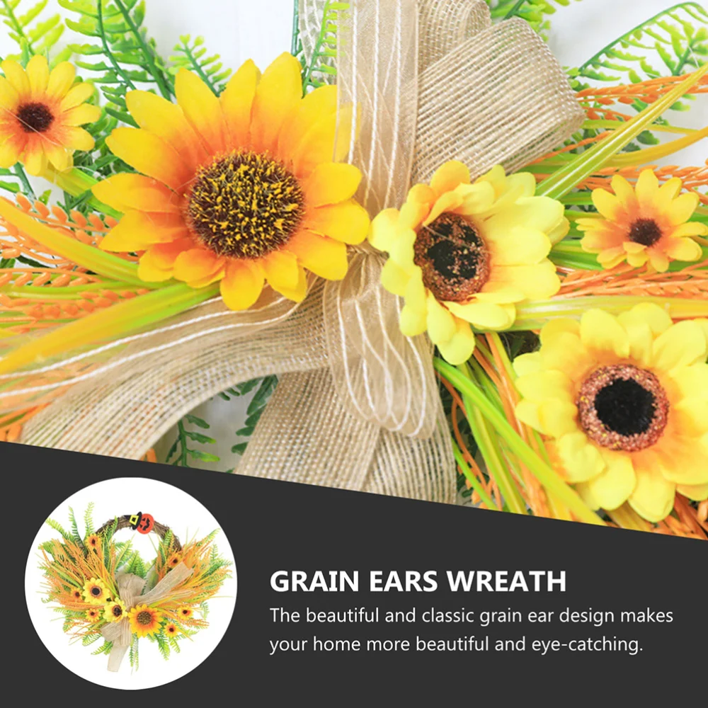 

1Pc Wooden Grain Ears Wreath Door Hanging Wreath (Assorted Color)