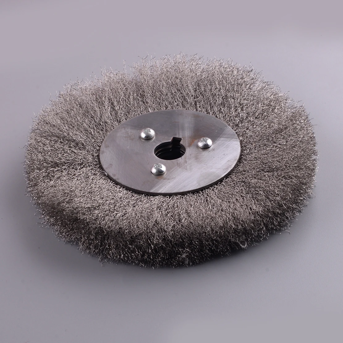 

Crimped Stainless Steel Wire Reel Wheels Polishing Brush For Rust Cleaning Grinder For Light Deburring Edge Mixing Silver