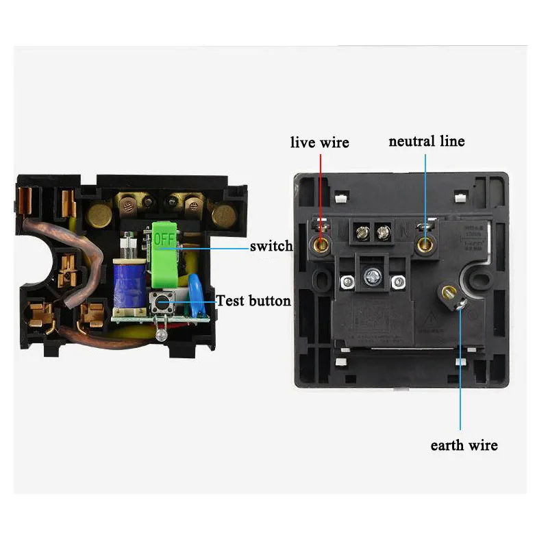 10A АС CN 5 отверстий розетки Земли защита от утечки стенной Мощность розетка с