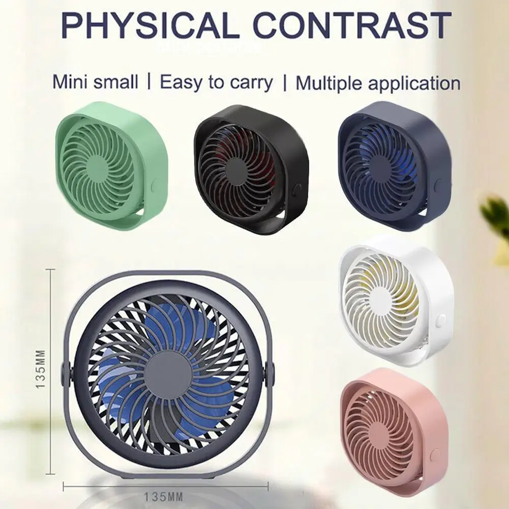 

Mini USB Desktop Fan 3 Speed Personal Portable Cooling With 360 Rotation Adjustable Angle For Office Household Traveling