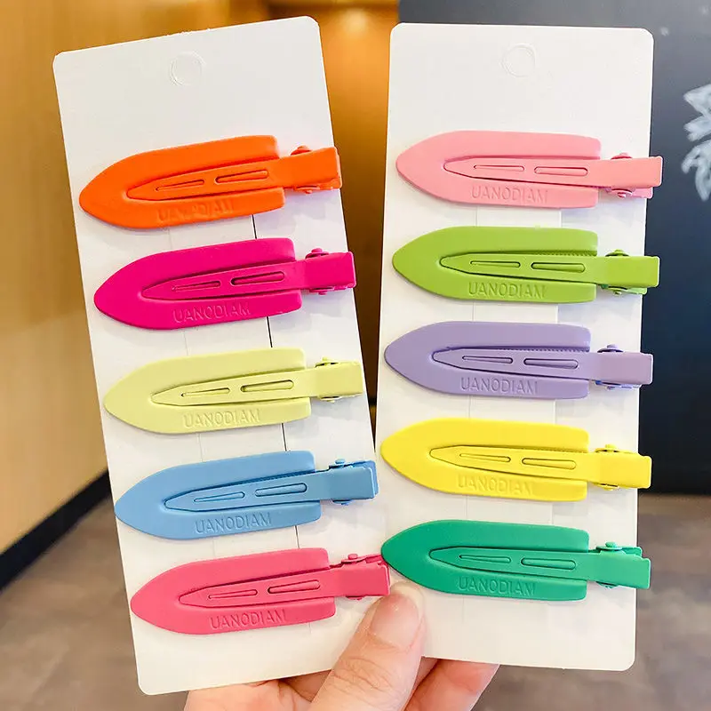 

Stylish Snapon Hairpins Barrettes Candy Colors Geometric Girls Hairgrips Fashion Duckbill Hair BB Clip Women Jewelry Accessories