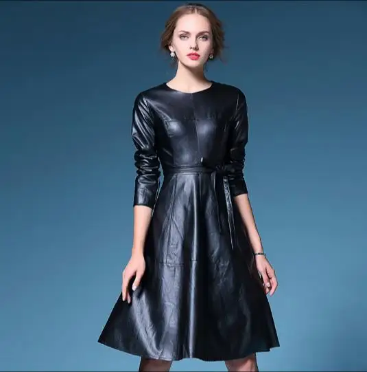 Для женщин Уникальный дизайн из искусственной кожи подиумные платья 2019 Sukienki