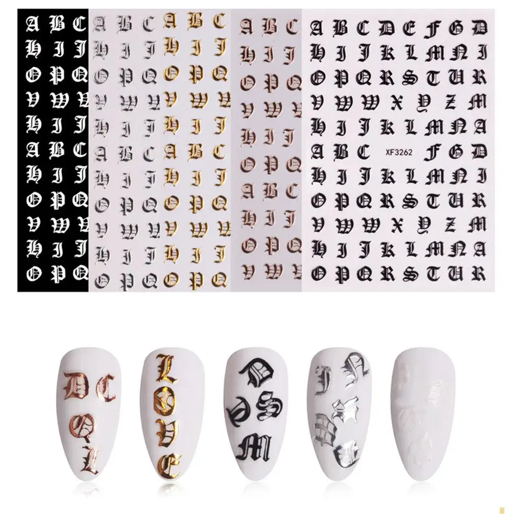 Зоопарк 5 листов/набор стикеры 3D на ногти Nail Art Переводные картинки Английский алфавит шаблон DIY украшения ногтей