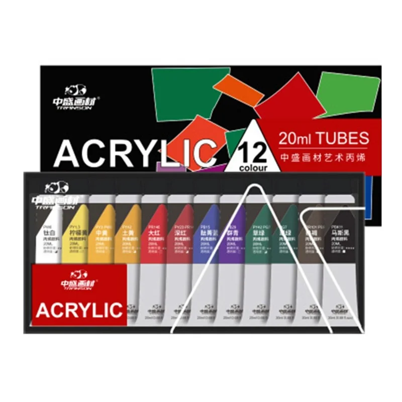 

12/24 Colors Professional Acrylic Paint 20ml Drawing Painting Pigment Hand-paint