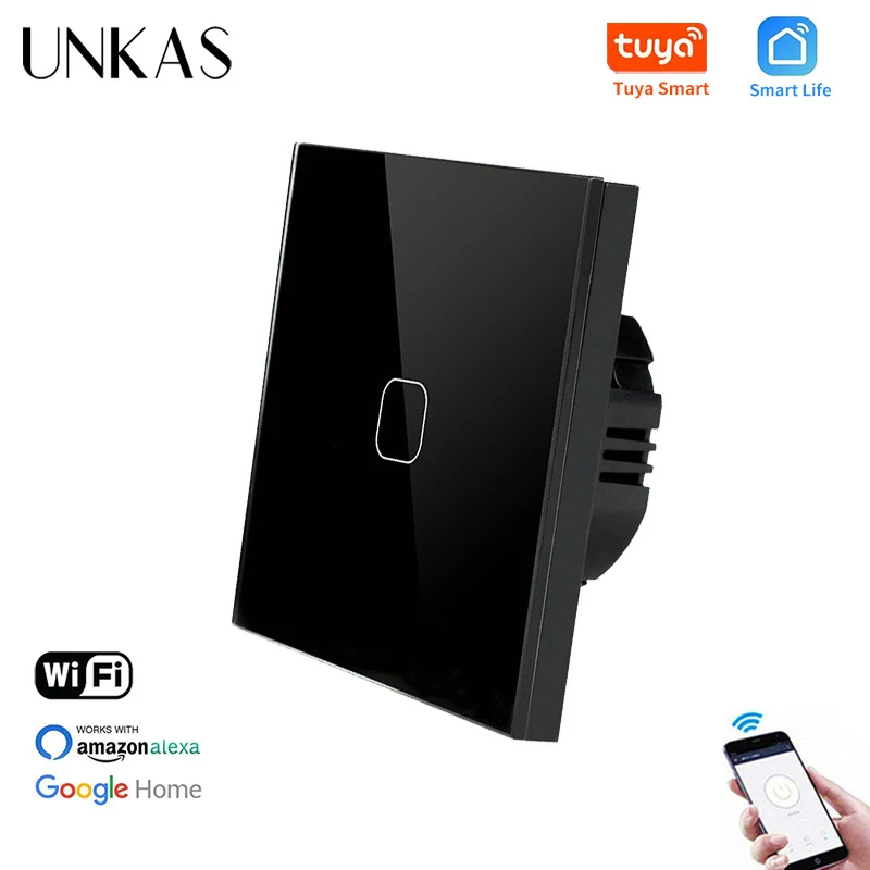 UNKAS ЕС Стандартный 1 Gang Tuya/приложение Smart Life Wi-Fi настенный светильник сенсорный