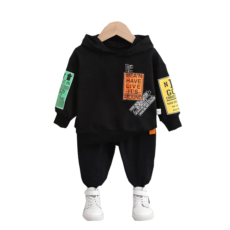 

New Spring Autumn Baby Girl Clothes Children Boys Cotton Letter Hoodies Pants 2Piece Set Toddler Fashion Costume Kids Tracksuits
