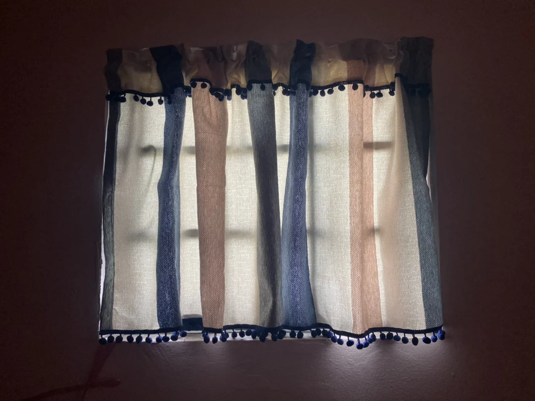 Полузанавеска из синели в пасторальном стиле декор полоску римские занавески с