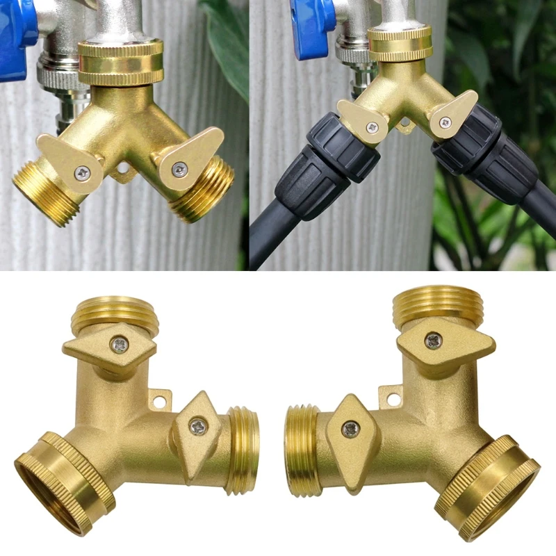 

Y-Type 2 Way Diverter Valves Faucet Splitter Connector Garden Outlet Hose 63HA