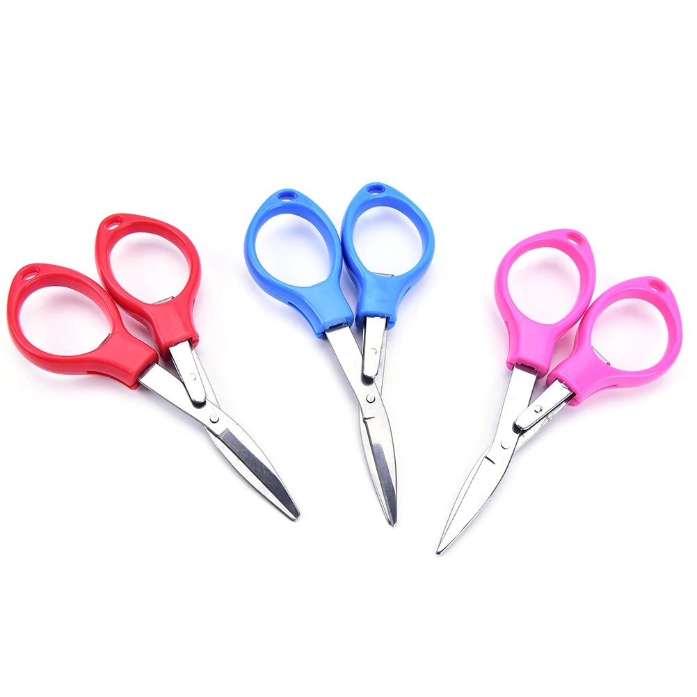 

1PCS Folding Stainless Steel Scissors Fishing Scissor Keychain Camping Mini Cutter School Stationery Random Color Drop Shipping