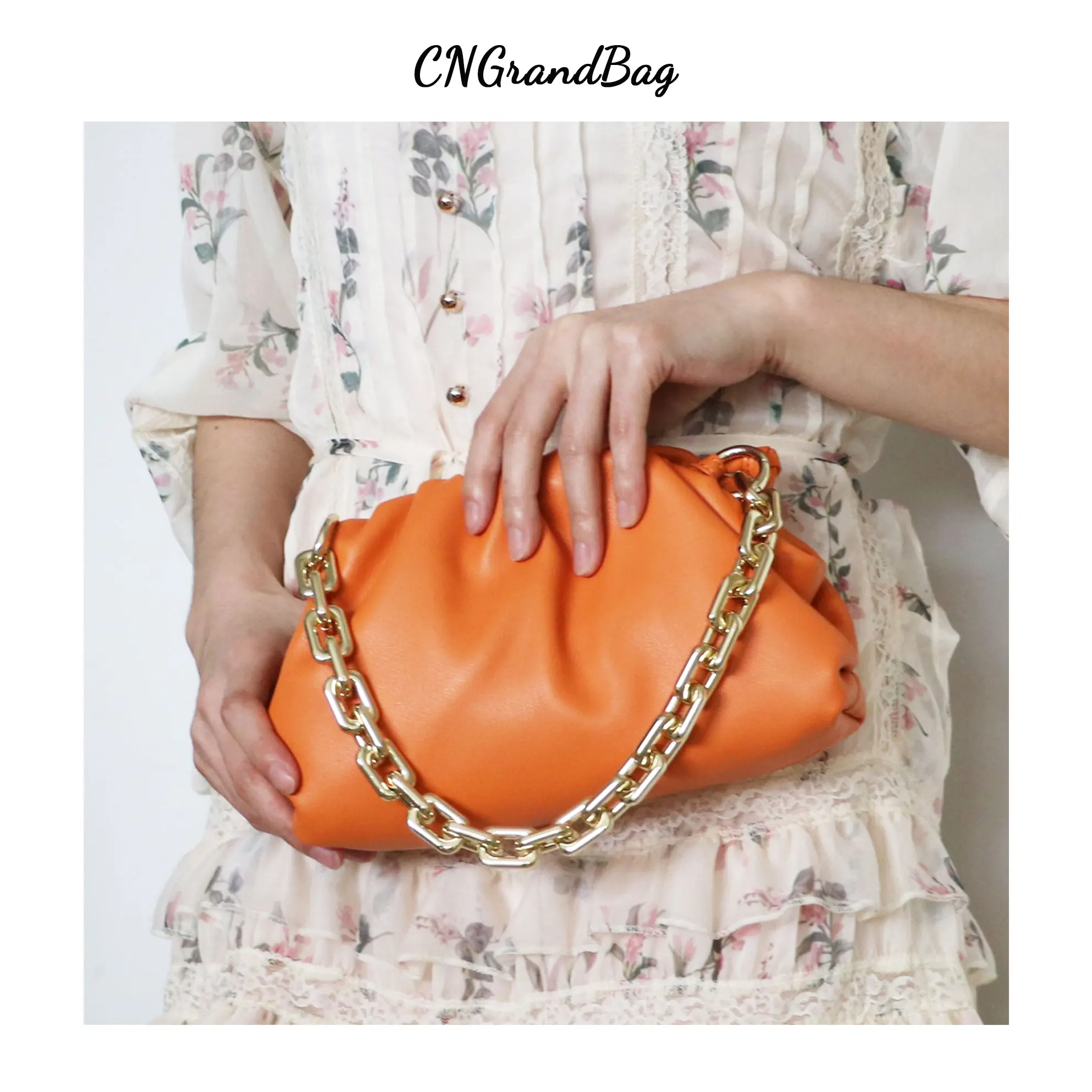 Модная женская сумочка из натуральной кожи густая облачная сумка на цепочке для