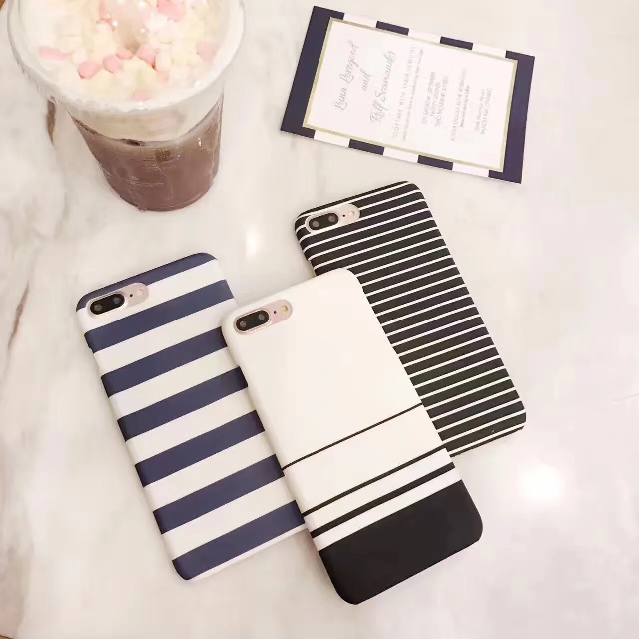 

Simple Striped Style for IPhone 11 Pro Max Mobile Phone Case Black and White for 7 8 Plus X XS XR XSMAX Protective Cover