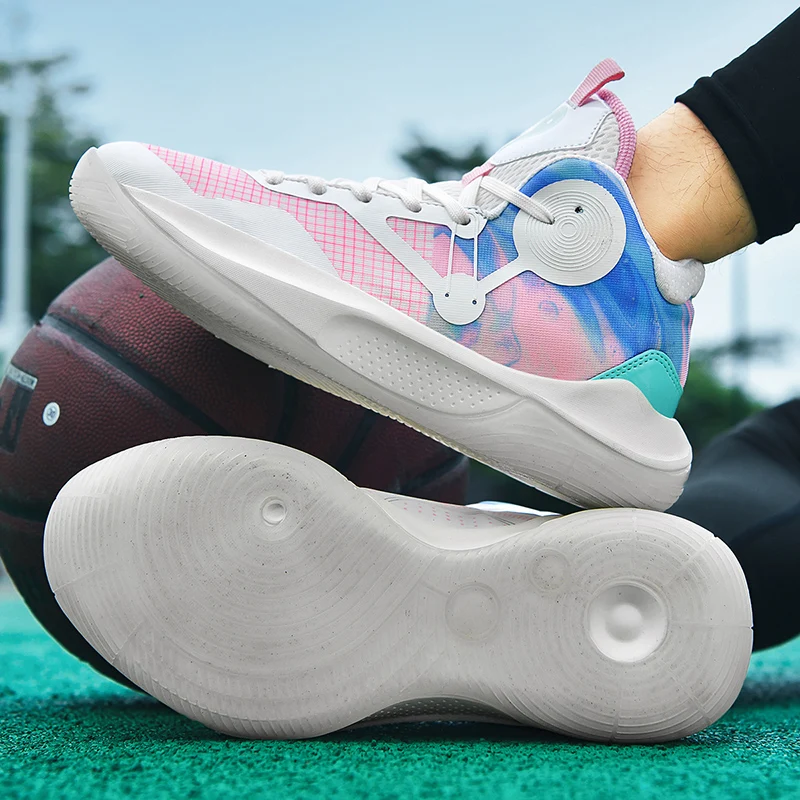 2023 Men's Professional Basketball Shoes Fashion Colorful Outdoor Unisex High top Basketball Sneakers for Men Women basket homme