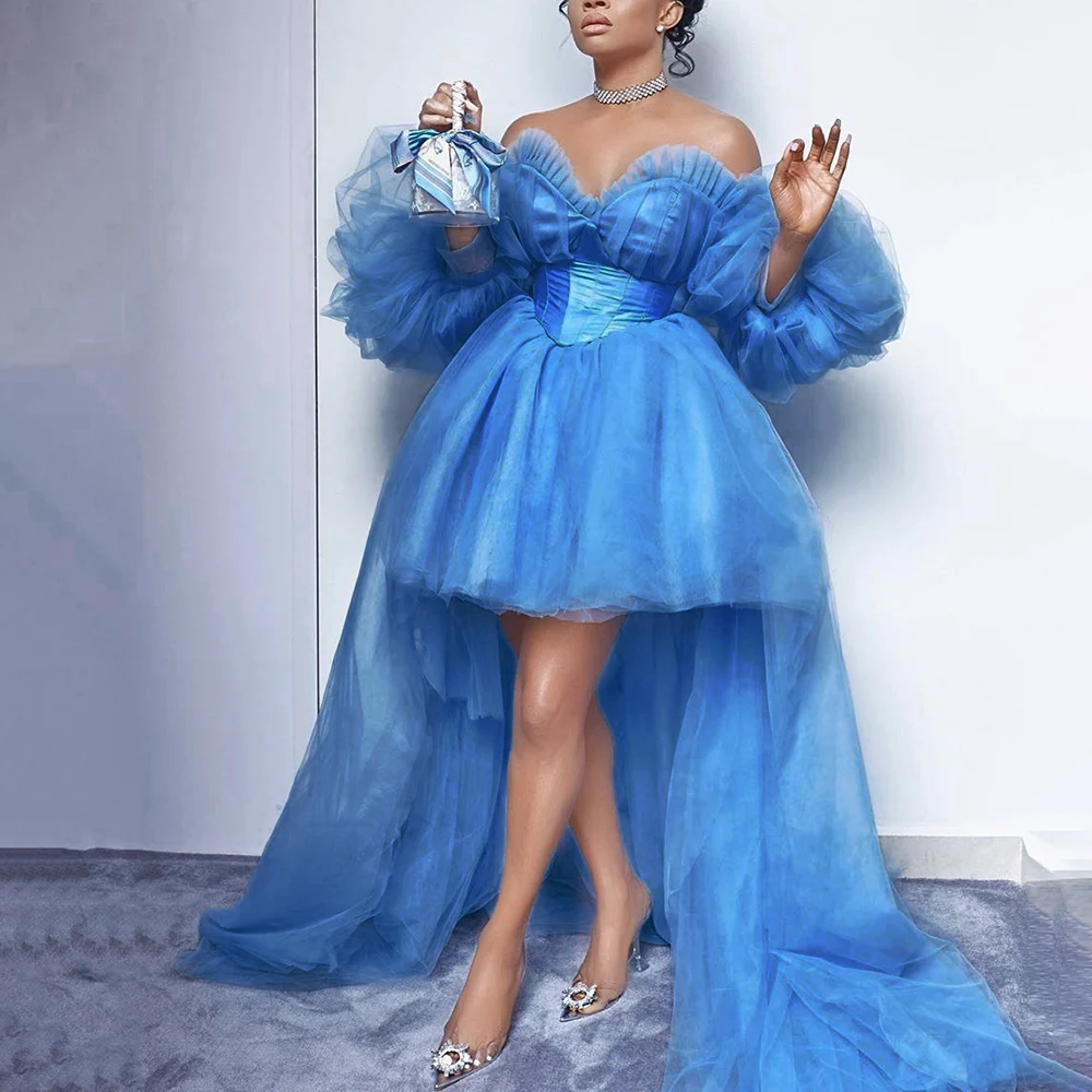 Синее Сетчатое бальное платье вечернее длинное сексуальное Африканское женское