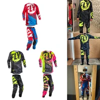 1 set fly fish motorcycle jersey pants combos men adult motocross mx racing moto dirt bike protective gear suit set motor clothe