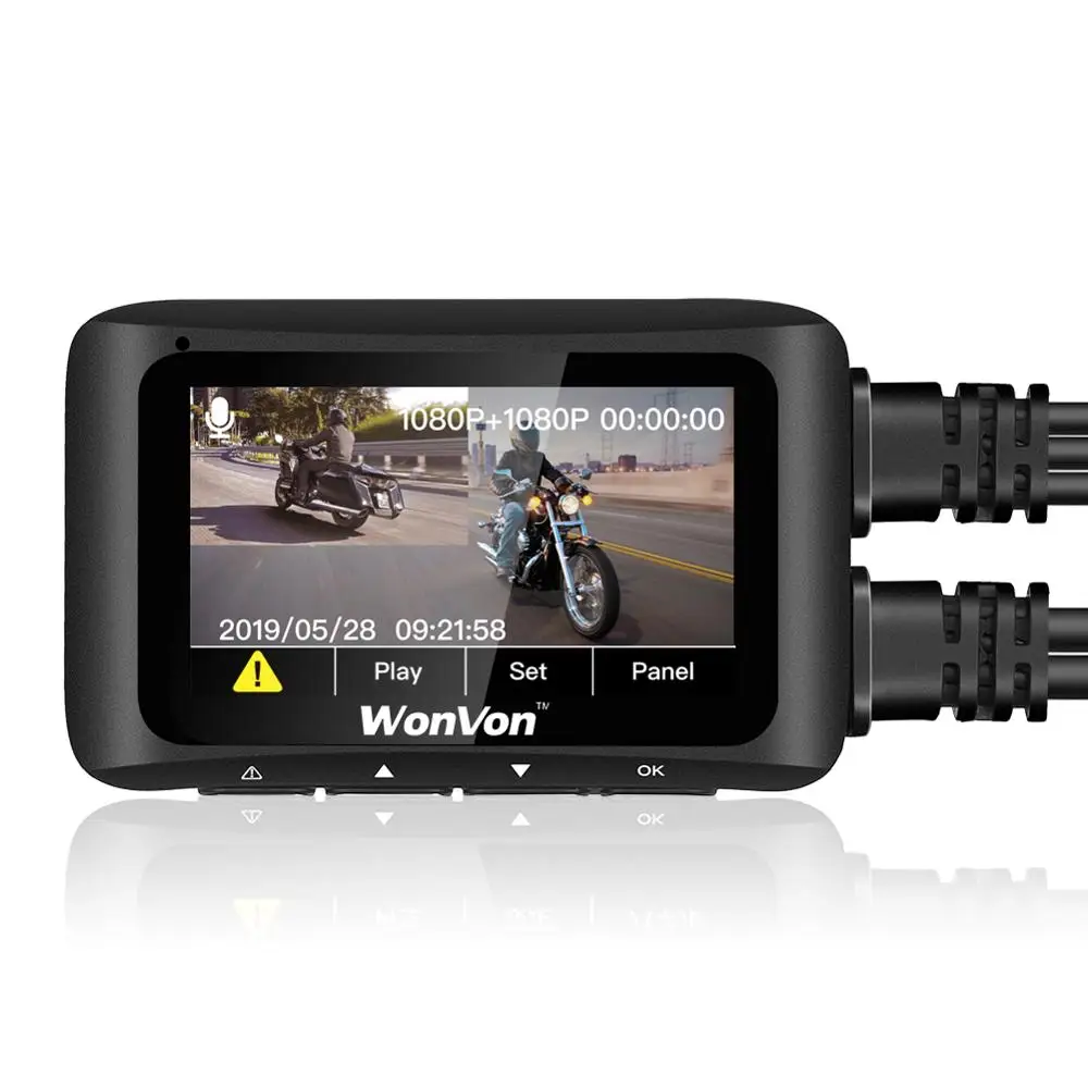 WONVON 2 7 ''ЖК дисплей MT1 Moto rcycle камера FHD 1080P WiFi видеорегистратор Двойной DVR rbike с GPS G